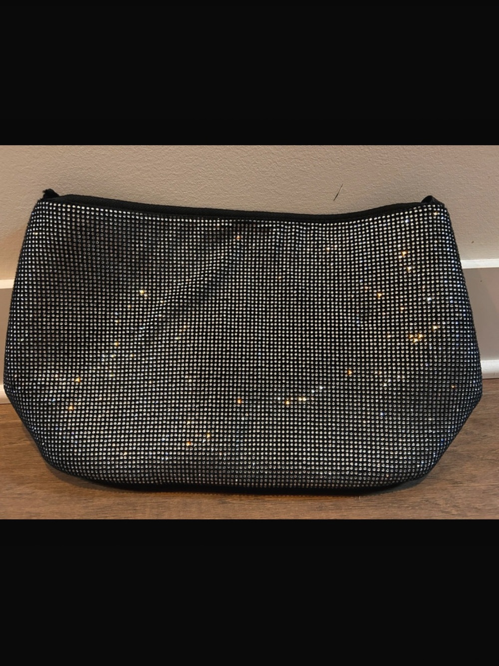 Black Rhinestone hanging car organizer between front seats